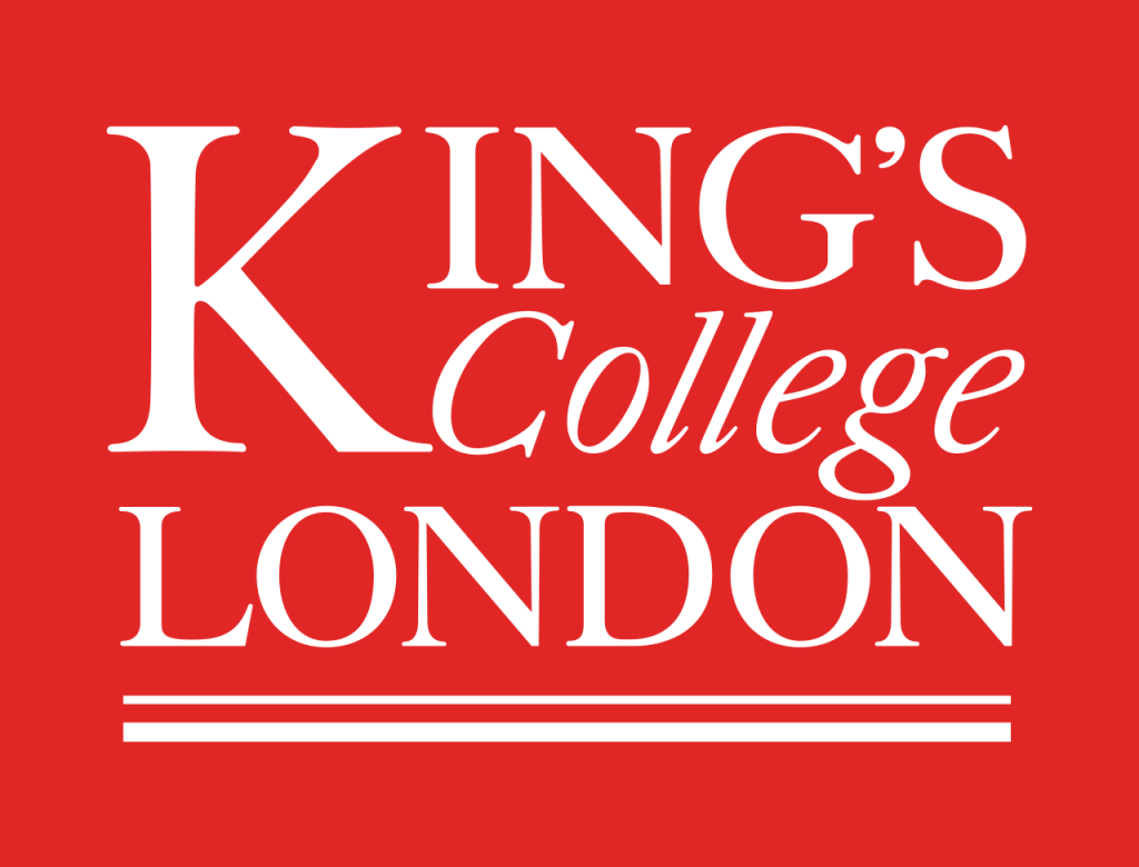 White on red logo for King's College London