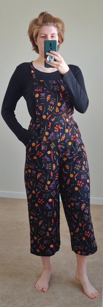 Full length photo wearing Evelyn overalls by Princess Highway