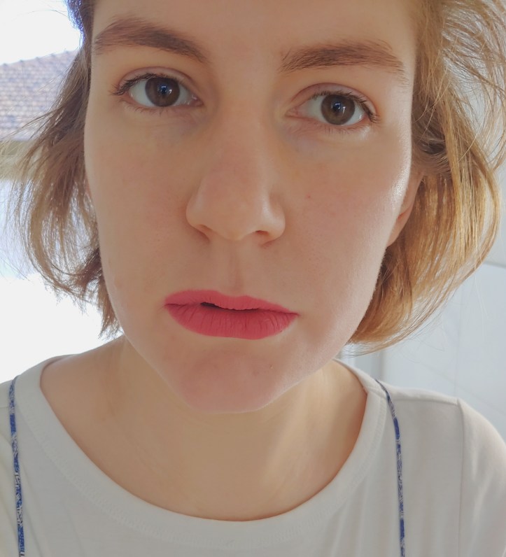 The First Date Lipstick applied.