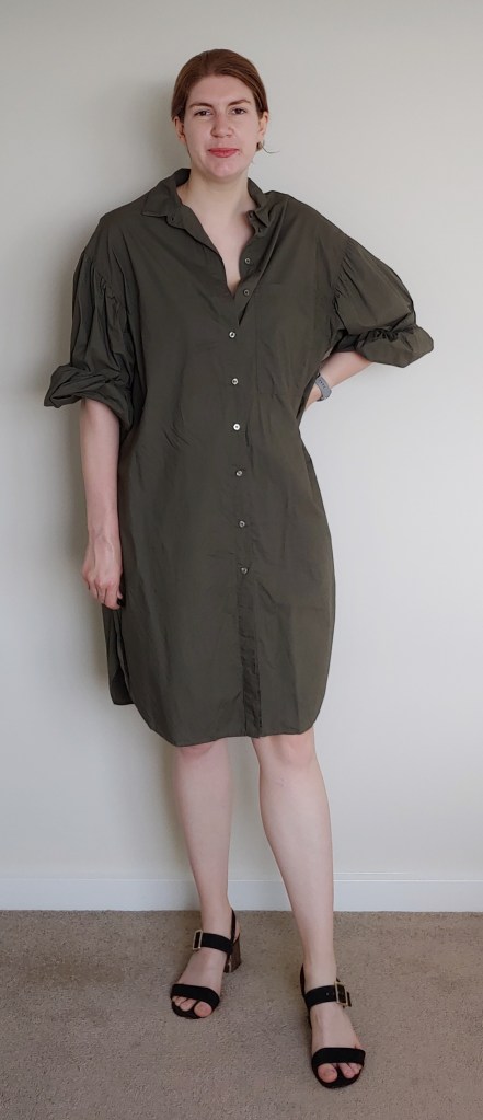 Helen in the same dress, but without the belt.